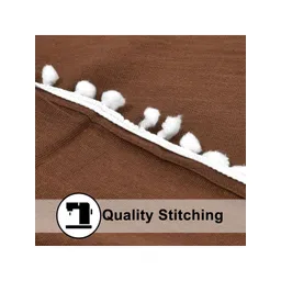 THE LINEN COMPANY Brown & White 2 Pieces Sheer Cotton Linen Window Curtain image 2