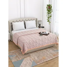 THE LINEN COMPANY Copper-Toned Paisley Printed Mild Winter 120 GSM Cotton Double Bed Dohar-picture-24