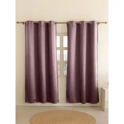 THE LINEN COMPANY Lavender 2 Pieces Black Out Door Curtains-picture-38