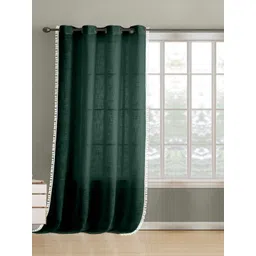 THE LINEN COMPANY Sea Green & White Sheer Door Curtain-picture-20