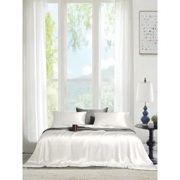 THE LINEN COMPANY White 300 TC Bamboo Double King Bedsheet Set 2.28 m x 2.54 m-picture-38