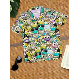 The Lion and The Fish Boys Comfort Floral Opaque Printed Casual Shirt-picture-57