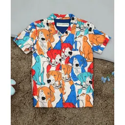 The Lion and the Fish Half Sleeves Dogs Printed Shirt - Butterscotch-picture-18