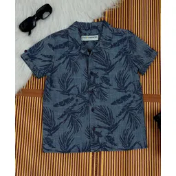 The Lion and the Fish Half Sleeves Palm Trees Printed Shirt - Captain Blue-picture-20
