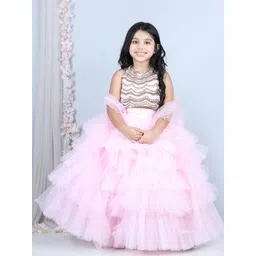 THE LITTLE CELEBS Girls Embellished Beads and Stones Ready to Wear Lehenga & Blouse With Dupatta-picture-24