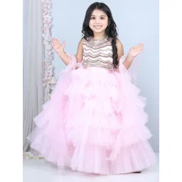 THE LITTLE CELEBS Girls Embellished Beads and Stones Ready to Wear Lehenga & Blouse With Dupatta-picture-37