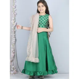 THE LITTLE CELEBS Girls Embellished Ready to Wear Lehenga & Blouse With Dupatta-picture-30