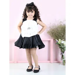 THE LITTLE CELEBS Girls Satin Fit & Flare Dress-picture-12