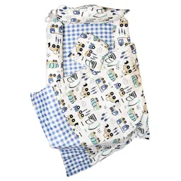 THE LITTLE LOOKERS Baby Bedding Set | Portable & Washable Baby Sleeping Bed for Newborns/Infants for 0-12 Months Baby-(Rectangular-Blue) Prints May Very-picture-31