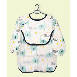 The Little Lookers Baby Bibs with Pocket I Long Sleeved Bib for Toddlers, Kids I Washable, Lightweight & Waterproof, Bibs for 6-24 Months Baby - Print May Very (Green)-picture-17