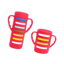 THE LITTLE LOOKERS Baby Bottle Cover with Handle/ Silicone Warmer Cover for Baby/Newborn/Infants/Toddlers-120ml & 240ml Combo (Red-Pack of 2)-picture-13