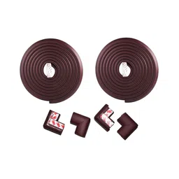 THE LITTLE LOOKERS Baby Proofing 2 metre L-Shaped Edge Guards Roll | Child Safety Edge Protectors | Safety accessories for babies/kids/Children (Brown, 2 Proofing & 4 Corner Guard)-picture-23