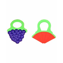 The Little Lookers Baby Teether Grapes & Watermelon Shape Pack Of 2 - Multicolor-picture-17