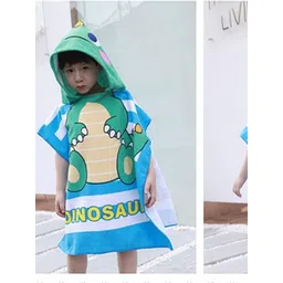 The Little Lookers Blue & Green Printed Pure Cotton Baby Bath Towel-picture-32