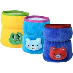 THE LITTLE LOOKERS Bottle Cover for Philips Avent/Wide Neck Feeders Soft Plush Stretchable Baby Feeding Bottle Cover with Easy to Hold Strap (Blue, Yellow & Royal Blue, Wide Neck 125ml/4OZ)-picture-18