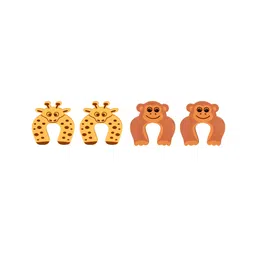The Little Lookers Door Stopper Giraffe & Monkey Design Yellow Brown - Pack of 4-picture-27