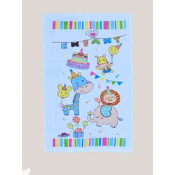The Little Lookers Infants Blue Printed 354 GSM Bath Towel-picture-30