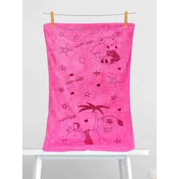 The Little Lookers Infants Pink Printed 354 GSM Bath Towel-picture-38
