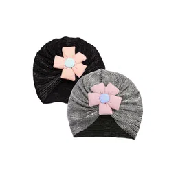 THE LITTLE LOOKERS Kids Cotton Soft Hosiery Turban Flower Bow Cap-picture-32