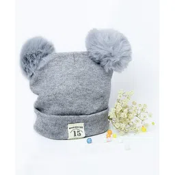 The little lookers Knit Pom Pom Detailed Cap - Grey-picture-13