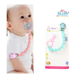 THE LITTLE LOOKERS Silicone Pacifier Clip for Baby Boys and Girls, One Piece Pacifier Clips, Wooden Soother Clips Design, Fits Most Pacifiers and Teething Toys - Blue-picture-22