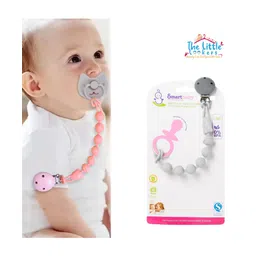 THE LITTLE LOOKERS Silicone Pacifier Clip for Baby Boys and Girls, One Piece Pacifier Clips, Wooden Soother Clips Design, Fits Most Pacifiers and Teething Toys - Grey-picture-23