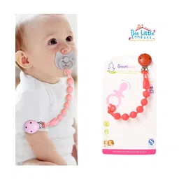 THE LITTLE LOOKERS Silicone Pacifier Clip for Baby Boys and Girls, One Piece Pacifier Clips, Wooden Soother Clips Design, Fits Most Pacifiers and Teething Toys - Red-picture-19
