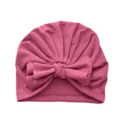 THE LITTLE LOOKERS Unisex Soft Hosiery Turban Bow Knot Cap Mauve - Diameter 18 cm-picture-17