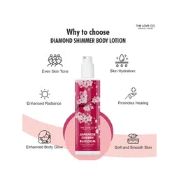 The Love Co Diamond Shimmer Japanese Cherry Blossom Body Lotion - 100ml image 4