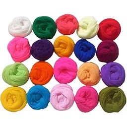 Lovely Arts Collection Flower Material Nylon Stocking for Flower Making Accessory Handmade DIY Crafts Random Mixed Colors 1 Yard Stretched Pack of 20 pcs.-image-23