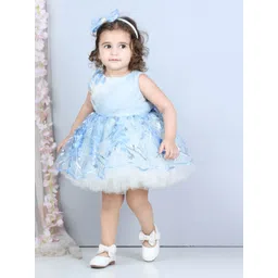 The Lush Affair Girls Embellished Net Fit & Flare Bow Detail Dress-picture-42