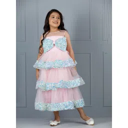 The Lush Affair Girls Embellished Net Layered Dress-picture-24