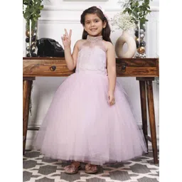 The Lush Affair Girls Halter Neck Fit & Flare Maxi Dress-picture-17