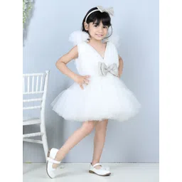 The Lush Affair Girls Net Fit & Flare Mini Dress With Bow-picture-22