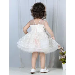 The Lush Affair Girls Self Design Net Fit & Flare Dress image 4