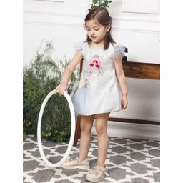 The Lush Affair Kids-Girls Floral Print Satin A-Line Dress-picture-21