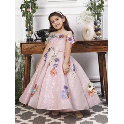 The Lush Affair Lily Girls Embellished Applique Fit & Flare Maxi Dress image 5