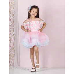 The Lush Affair Off-Shoulder Net Layered Floral Dress-picture-24