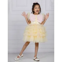 The Lush Affair Tie and Dye Flutter Sleeve Fit and Flare Net Dress-picture-13