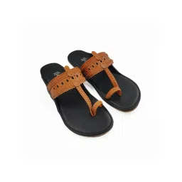 The Madras Trunk Black Orange Kolhapuris-picture-14