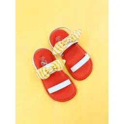 THE MADRAS TRUNK Unisex Kids Solid Synthetic Open Toe Flats with Bows-image-8