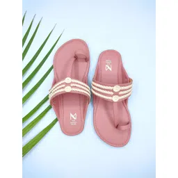 THE MADRAS TRUNK Women Striped One Toe Flats with Bows-picture-16
