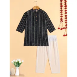 The Magic Wand Boys Printed Regular Pure Cotton Kurta with Pyjamas-picture-48