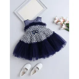 The Magic Wand Girls Embellished Round Neck Sleeveless Fit & Flare Dress-picture-50