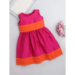 The Magic Wand Girls Round Neck Bow Fit & Flare Dress-picture-41