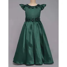 The Magic Wand Kids Green Applique Gown-picture-25