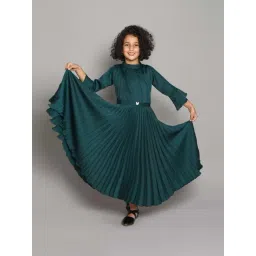 The Magic Wand Kids Green Embellished Gown-picture-28