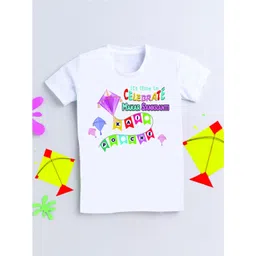 The Magic Wand Kids Typography Printed V-Neck Applique T-shirt-picture-39