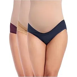 the mama klub Pack of 3 Maternity Panties, Low Waist, Cotton, v Shape, Super Comfortable, Pregnancy-picture-12