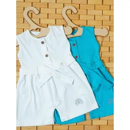 THE MAPLES FASHION Infant GirlsPack of 2 Hosiery Cotton Knee LengthDress With Belt-picture-14